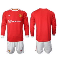 Men Manchester United Long Sleeve Soccer Jerseys 524