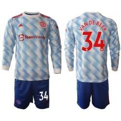 Men Manchester United Long Sleeve Soccer Jerseys 526