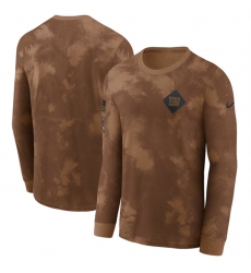 Men New York Giants Brown 2023 Salute To Service Long Sleeve T Shirt