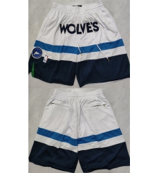 Men Minnesota Timberwolves White Shorts