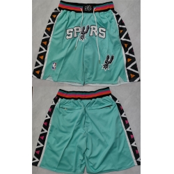 Men San Antonio Spurs Teal City Edition Shorts  28Run Small 29