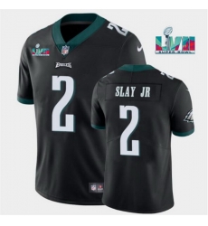 Men Women Youth Toddler Philadelphia Eagles 2 Darius Slay JR Black Super Bowl LVII Patch Vapor Untouchable Limited Stitched Jersey