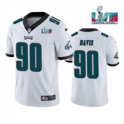 Men Women Youth Toddler Philadelphia Eagles 90 Jordan Davis White Super Bowl LVII Patch Vapor Untouchable Limited Stitched Jersey