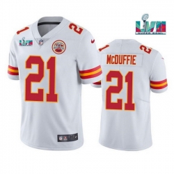 Men Women Youth Toddler Kansas City Chiefs 21 Trent McDuffie White Super Bowl LVII Patch Vapor Untouchable Limited Stitched Jersey