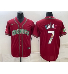 Men Mexico Baseball 7 Julio Urias 2023 Red World Baseball Classic Stitched Jersey I