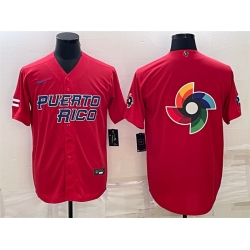 Men Puerto Rico Baseball 2023 Red World Baseball Big Logo With Patch Classic Replica Stitched Jersey