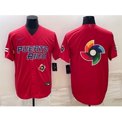 Men Puerto Rico Baseball 2023 Red World Baseball Big Logo With Patch Classic Replica Stitched Jerseys