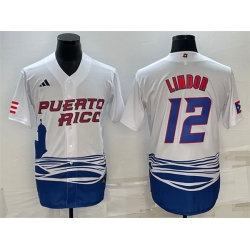 Men Puerto Rico Baseball ACTIVE PLAYER Custom 2023 White World Baseball Classic Replica Stitched Jersey