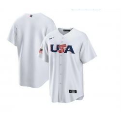 Men USA Baseball Blank 2023 White World Baseball Classic Replica Stitched Jersey