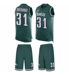 Men's Nike Philadelphia Eagles #31 Wilbert Montgomery Limited Midnight Green Tank Top Suit NFL Jersey