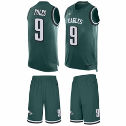 Men's Nike Philadelphia Eagles #9 Nick Foles Limited Midnight Green Tank Top Suit NFL Jersey