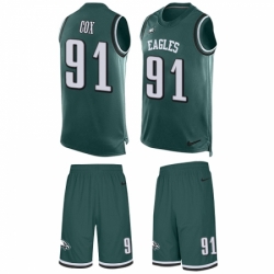 Men's Nike Philadelphia Eagles #91 Fletcher Cox Limited Midnight Green Tank Top Suit NFL Jersey