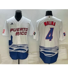 Men's Puerto Rico Baseball #4 Carlos Correa 2023 White World Baseball Classic Stitched Jerseys