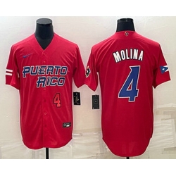 Men's Puerto Rico Baseball #9 Javier Baez 2023 Red World Baseball Classic Stitched Jerseys