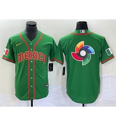 Men Mexico Baseball 2023 Green World Baseball Classic Team Big Logo Stitched Jerseys