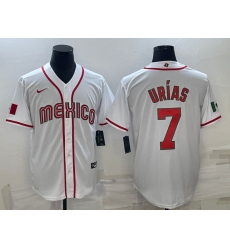 Men Mexico Baseball 7 Julio Urias 2023 White World Baseball Classic Stitched Jersey A