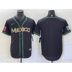 Men Mexico Baseball Blank 2023 Black World Baseball Classic Stitched Jersey