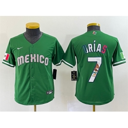 Women Mexico Baseball 7 Julio Urias 2023 Green World Baseball Classic Stitched Jersey