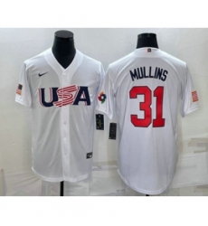 Men USA Baseball 31 Cedric Mullins 2023 White World Classic Stitched Jersey