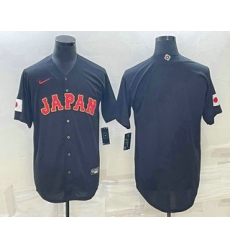 Men Japan Baseball Blank 2023 Black World Classic Stitched Jerseys