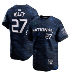 Men Atlanta Braves 27 Austin Riley Royal 2023 All Star Cool Base Stitched Baseball Jersey