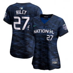 Women Atlanta Braves 27 Austin Riley Royal 2023 All Star Stitched Baseball Jersey