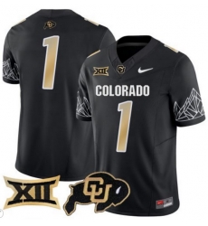 Men Colorado Buffaloes #1 Team Black Vapor Limited Stitched Football Jersey