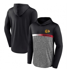 Men Chicago Blackhawks Black Podium Defender Pullover Hoodie