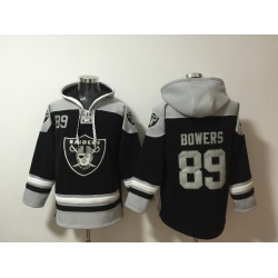 Men Las Vegas Raiders 89 Brock Bowers Black Ageless Must Have Lace Up Pullover Hoodie