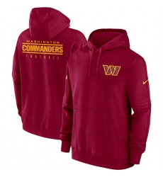 Men Washington Commanders Burgundy Sideline Club Fleece Pullover Hoodie