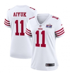 Women San Francisco 49ers 11 Brandon Aiyuk White 2023 F U S E  Vapor Limited Stitched Football 2024 Super Bowl LVIII Jersey