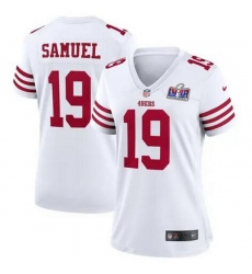 Women San Francisco 49ers 19 Deebo Samuel White 2023 F U S E   Vapor Untouchable Limited Stitched Football 2024 Super Bowl LVIII Jersey