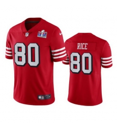 Nike 49ers 80 Jerry Rice Red Rush Youth Stitched NFL Vapor Untouchable Limited 2024 Super Bowl LVIII Jersey 