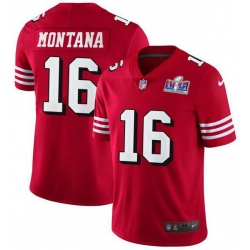 Youth NFL San Francisco 49ers 16 Joe Montana Red Vapor Untouchable Limited Stitched 2024 Super Bowl LVIII Jersey