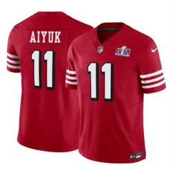 Youth San Francisco 49ers 11 Brandon Aiyuk Red 2023 F U S E  Vapor Limited Throwback Stitched Football 2024 Super Bowl LVIII Jersey