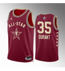 Men 2024 All Star 35 Kevin Durant Crimson Stitched Basketball Jersey