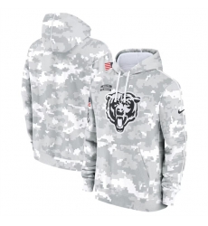 Youth Chicago Bears 2024 White Gray Salute To Service Pullover Hoodie