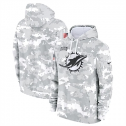 Youth Miami Dolphins 2024 White Gray Salute To Service Pullover Hoodie