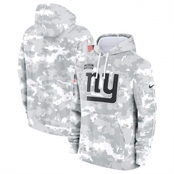 Youth New York Giants 2024 White Gray Salute To Service Pullover Hoodie