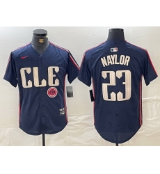 Men Cleveland Guardians 23 Bo Naylor Navy 2024 City Connect Limited Stitched jerseys 4