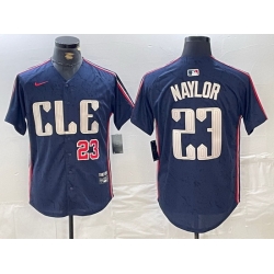 Men Cleveland Guardians 23 Bo Naylor Navy 2024 City Connect Limited Stitched jerseys