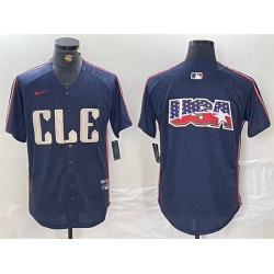 Men Cleveland Guardians 28 Tanner Bibee Navy 2024 City Connect Limited Stitched jerseys 4