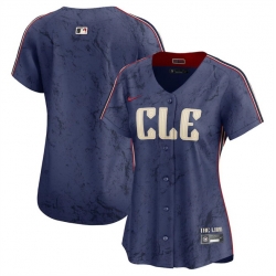 Women Cleveland Guardians Blank Navy 2024 City Connect Stitched Baseball Jersey