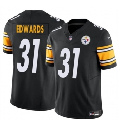 Youth Pittsburgh Steelers 31 Daijun Edwards Black 2024 F U S E  Vapor Untouchable Limited Stitched Jersey