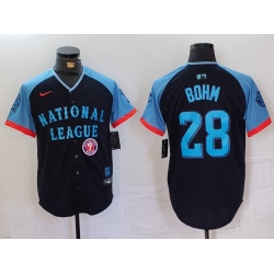 Men National League 28 Alec Bohm Navy 2024 All Star Limited Stitched Baseball Jersey 1