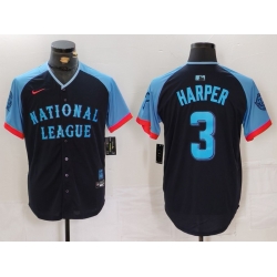 Men National League 3 Bryce Harper Navy 2024 All Star Limited Stitched Baseball Jersey 6