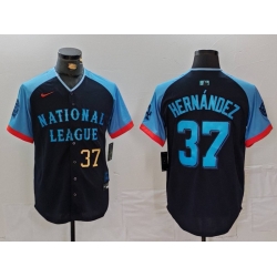 Men National League 37 Teoscar Hernandez Navy 2024 All Star Limited Stitched Baseball Jersey 8