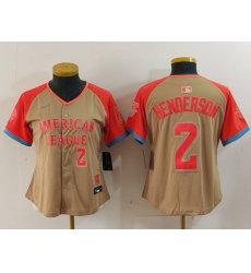 Women American League 2 Gunnar Henderson Cream 2024 All Star Limited Stitched Baseball Jersey 2