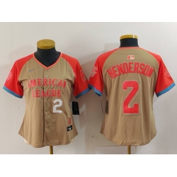 Women American League 2 Gunnar Henderson Cream 2024 All Star Limited Stitched Baseball Jersey 6