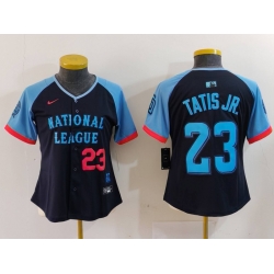 Women National League 23 Fernando Tatis Jr  Navy 2024 All Star Limited Stitched Baseball Jersey 3